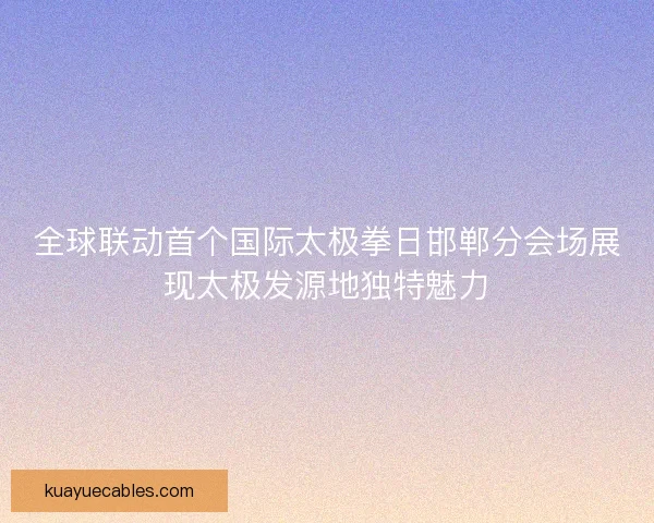 全球联动首个国际太极拳日邯郸分会场展现太极发源地独特魅力