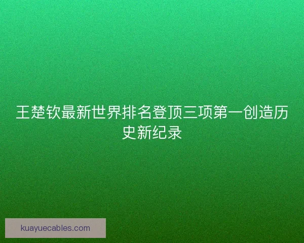 王楚钦最新世界排名登顶三项第一创造历史新纪录