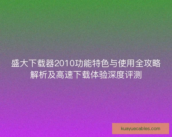 盛大下载器2010功能特色与使用全攻略解析及高速下载体验深度评测 盛大下载器2010功能特色与使用全攻略解析及高速下载体验深度评测